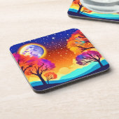 Moonlit Herbsttraum Getränkeuntersetzer (Linke Seite)