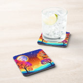 Moonlit Herbsttraum Getränkeuntersetzer (Rechte Seite)