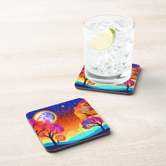Moonlit Herbsttraum Getränkeuntersetzer (Rechte Seite)
