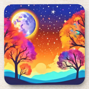 Moonlit Herbsttraum Getränkeuntersetzer