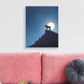 Moonlit Horse Cliff Silhouette Art Leinwanddruck (Insitu (Wohnzimmer))