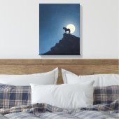 Moonlit Horse Cliff Silhouette Art Leinwanddruck (Insitu (Schlafzimmer))