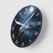 Moonlit hunt in the mist runde wanduhr (Winkel)
