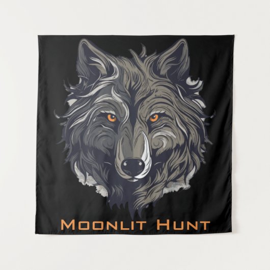 Moonlit Hunt Wandteppich (Vorderseite)