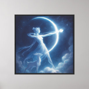 Moonlit Huntress of the Celestial Realm Leinwanddruck