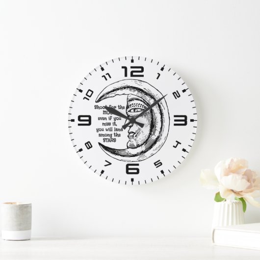 Moonlit Inspiration Wall Clock Große Wanduhr (Zuhause)