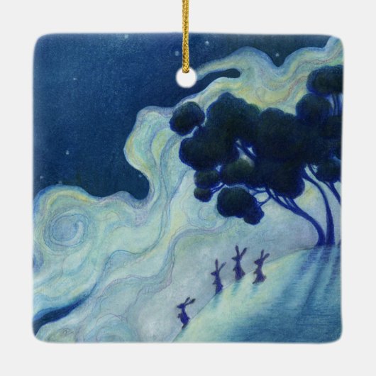 Moonlit Kanbits/One Bright Night Keramikornament (Rückseite)