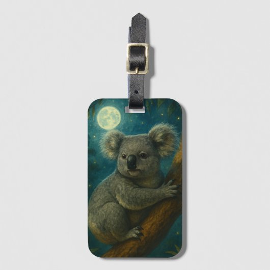 Moonlit Koala Perch Gepäckanhänger (Vorderseite Vertikal)