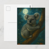 Moonlit Koala Perch Postkarte (Vorne/Hinten)