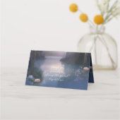 Moonlit Lake Forest Fantasy Hochzeitsempfang Platzkarte (Rückseite)