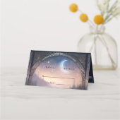 Moonlit Lake Forest Fantasy Hochzeitsempfang Platzkarte (Vorderseite)