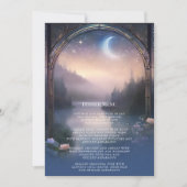Moonlit Lake Forest Fantasy Hochzeitsmenü Einladung (Vorderseite)