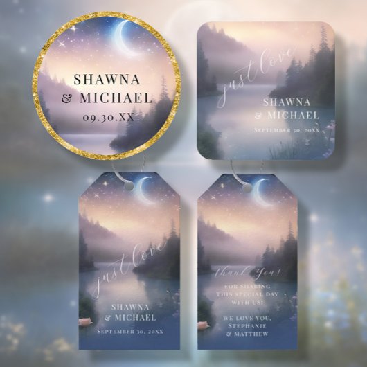 Moonlit Lake Forest Woodland Fantasy Wedge Rechteckiger Pappuntersetzer