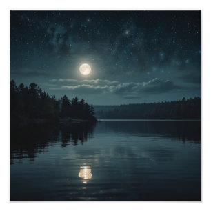 Moonlit Lake Serenity Fotodruck