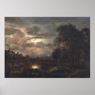Moonlit Landscape - van der Neer Fine Art Poster