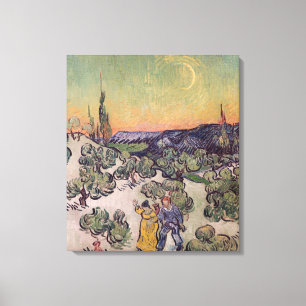 Moonlit Landschaft Vincent van Goghs  , 1889 Leinwanddruck