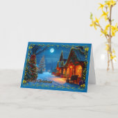 Moonlit Lane Weihnachtskarte Karte (Gelbe Blume)