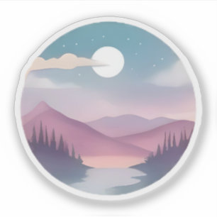 Moonlit Lavender Hills Aufkleber