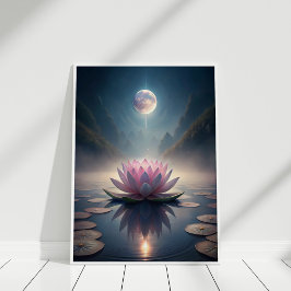 Moonlit Lotus Garden - Ruhige Lage am Lunar Poster