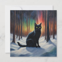 Moonlit Magic: Eine schwarze Katze im Schneewald