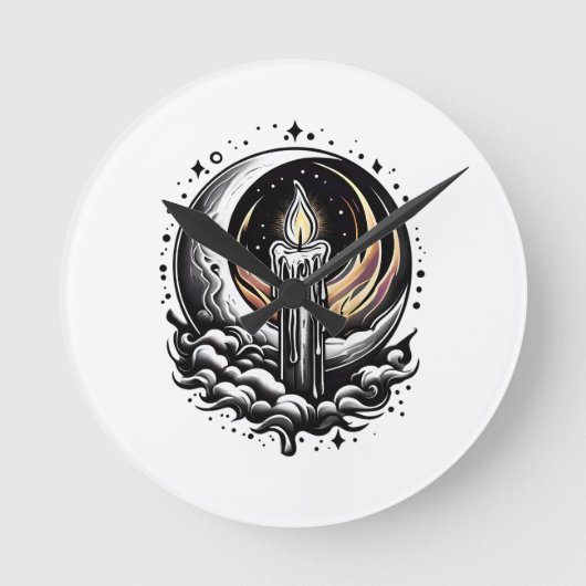 Moonlit Magic Runde Wanduhr (Vorderseite)