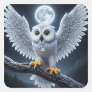 Moonlit Majestät Quadratischer Aufkleber