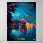 Moonlit Majesty of Istanbul - Verzaubernde Skyline Poster (Vorne)