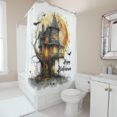 Moonlit Manor - Halloween-Grüße im Schatten Duschvorhang (Beispiel)