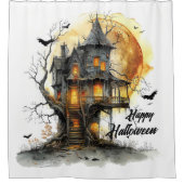 Moonlit Manor - Halloween-Grüße im Schatten Duschvorhang (Vorderseite)