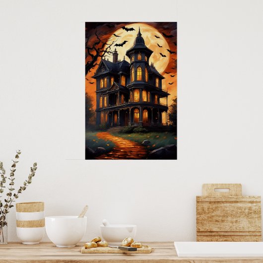 Moonlit Manor, Spooky Vibes Poster (Küche)