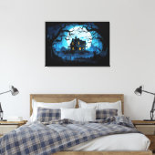 Moonlit Manor Spuk House Leinwanddruck (Insitu (Schlafzimmer))