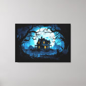 Moonlit Manor Spuk House Leinwanddruck (Vorderseite)