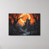 Moonlit Manor Spuk House Leinwanddruck (Vorderseite)