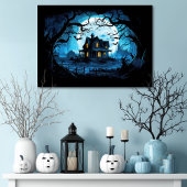 Moonlit Manor Spuk House Leinwanddruck