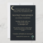 Moonlit Masquerade Elegant Halloween Invitation Einladung (Rückseite)