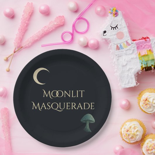 Moonlit Masquerade Elegant Halloween Pappteller (Party)