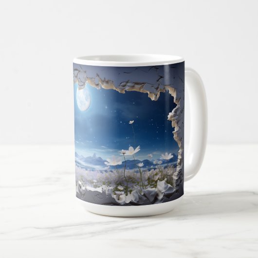 Moonlit Meadow - Bezaubernde 3D-Tasse Kaffeetasse (VorderseiteRechts)