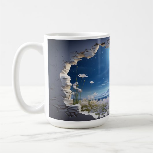 Moonlit Meadow - Bezaubernde 3D-Tasse Kaffeetasse (Links)
