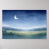 Moonlit Meadow Nursery Wall Art Poster (Vorne)