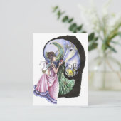 Moonlit Meeting Post Card Postkarte (Stehend Vorderseite)