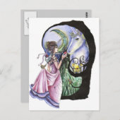 Moonlit Meeting Post Card Postkarte (Vorne/Hinten)