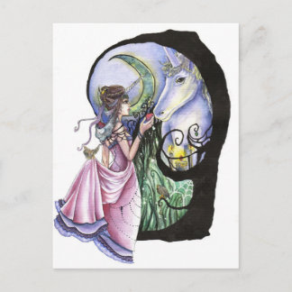 Moonlit Meeting Post Card Postkarte