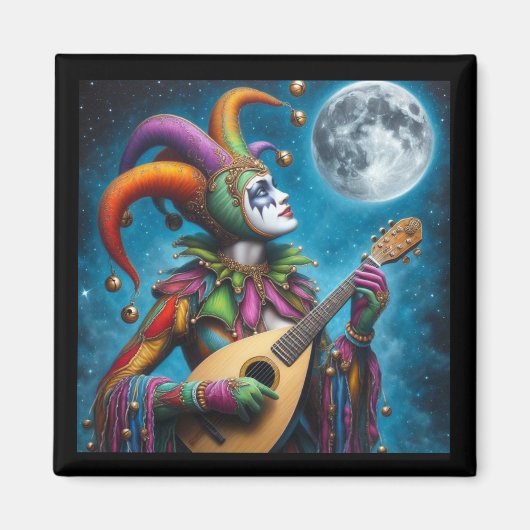 🎭 "Moonlit Melody: The Enchanted Jester Magnet" Magnet (Vorne)