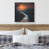 Moonlit Menace: Der Spuk Schwarzwald bei Dämmerung Leinwanddruck (Insitu (Schlafzimmer))