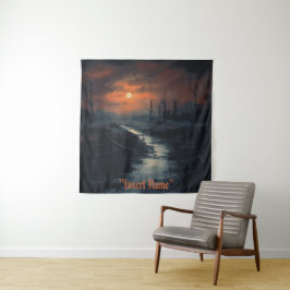 Moonlit Menace: Der Spuk Schwarzwald bei Dämmerung Wandteppich