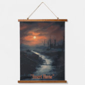 Moonlit Menace: Der Spuk Schwarzwald bei Dämmerung Wandteppich Mit Holzrahmen (Vorderseite)