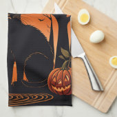 Moonlit Meow Geschirrtuch (Viertel Falte)