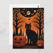 Moonlit Meow Postkarte (Vorne/Hinten)