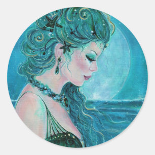 Moonlit Mermaid Aufkleber von Renee Lavoie