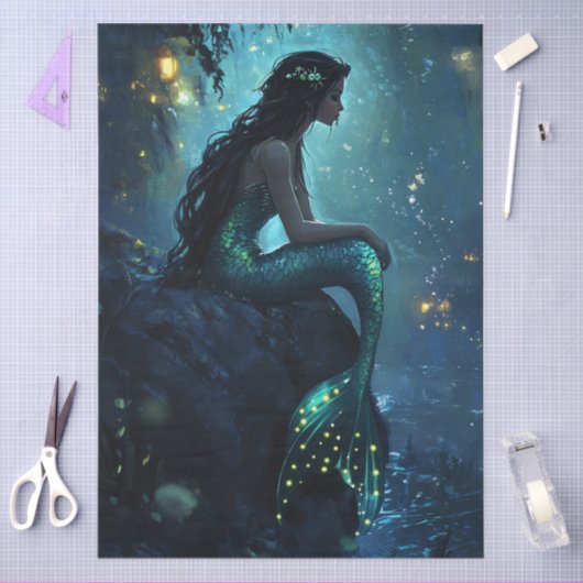 Moonlit Mermaid Decoupage Seidenpapier (Basteln)